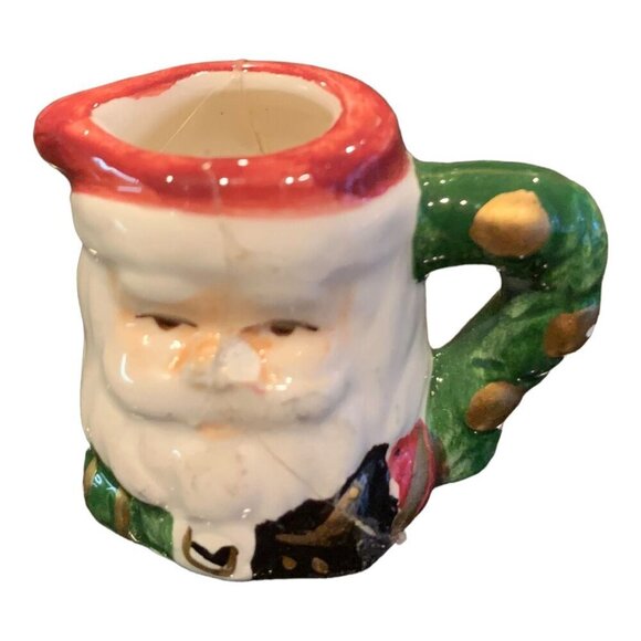 VINTAGE Ceramic 8pc MIniature Santa Claus Christmas TEA SET Replacement READ - Picture 2 of 11